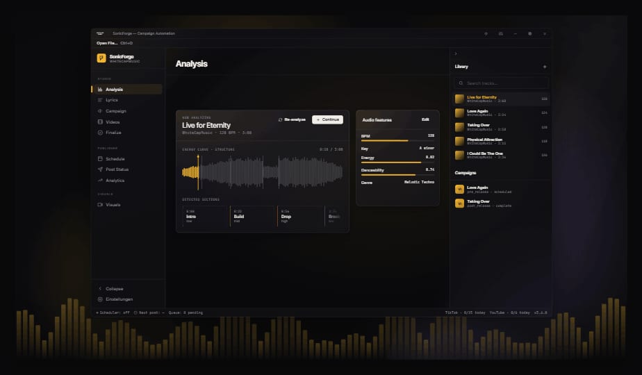 SonicForge · Import & Analyse